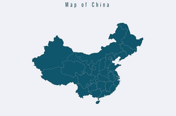 Modern Map -China with federal states Modern Map -China with federal states